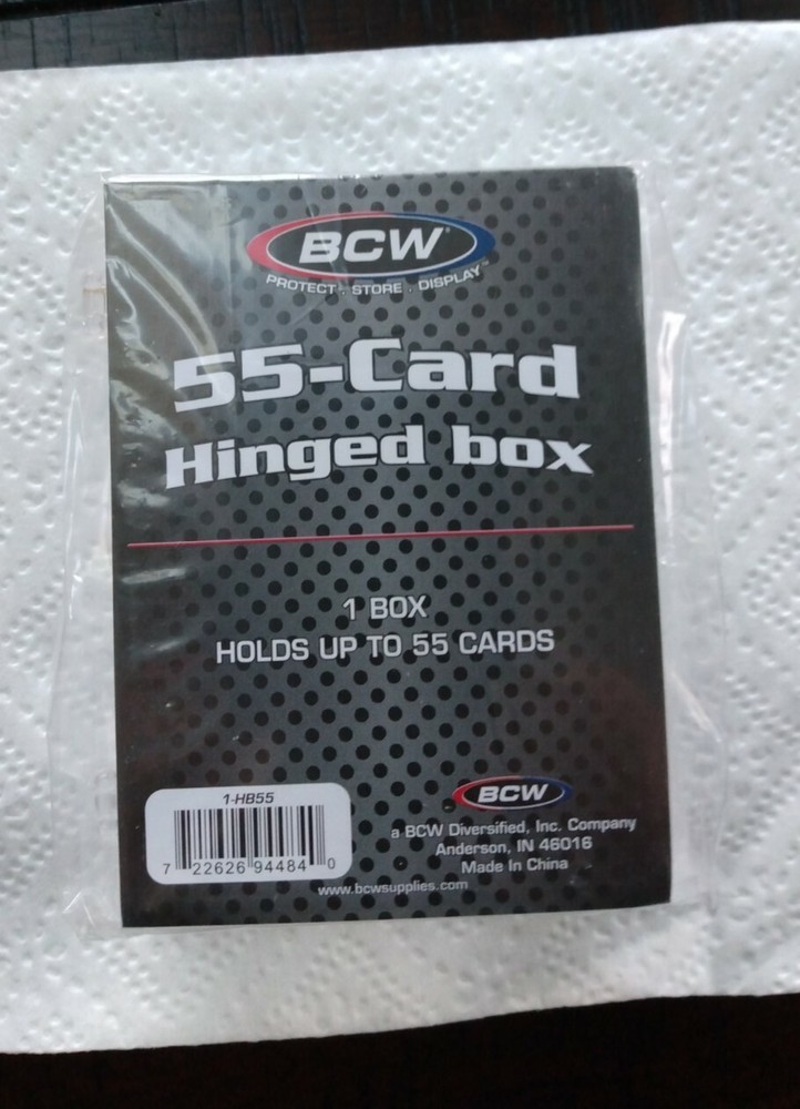 2 – BCW 55 COUNT CLEAR HINGED CARD STORAGE BOX Case Holder