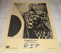 Vintage WWF Yokozuna Champion Promo Photo One Size Wrestling Autograph Original