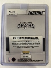 2023-24 Panini Instant NBA Victor Wembanyama ROOKIE CARD 1/6522 SP Spurs #60 RC
