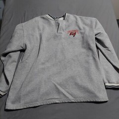 True-Fan Sportswear Tampa Bay Buccaneers SWEATSHIRT Size XL Gray Buttons Vintage