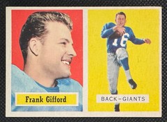 Frank Gifford 1957 Topps #88 – Near Mint Condition, See Pictures