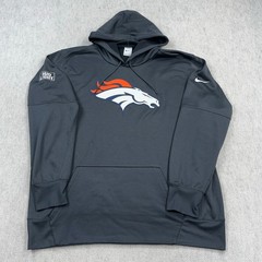 Denver Broncos Hoodie Mens XXL 2XL Gray Nike Dri Fit Performance NFL Football