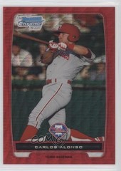 2012 Bowman Chrome Prospects Red Wave Refractor 22/25 Carlos Alonso #BCP210 0ws