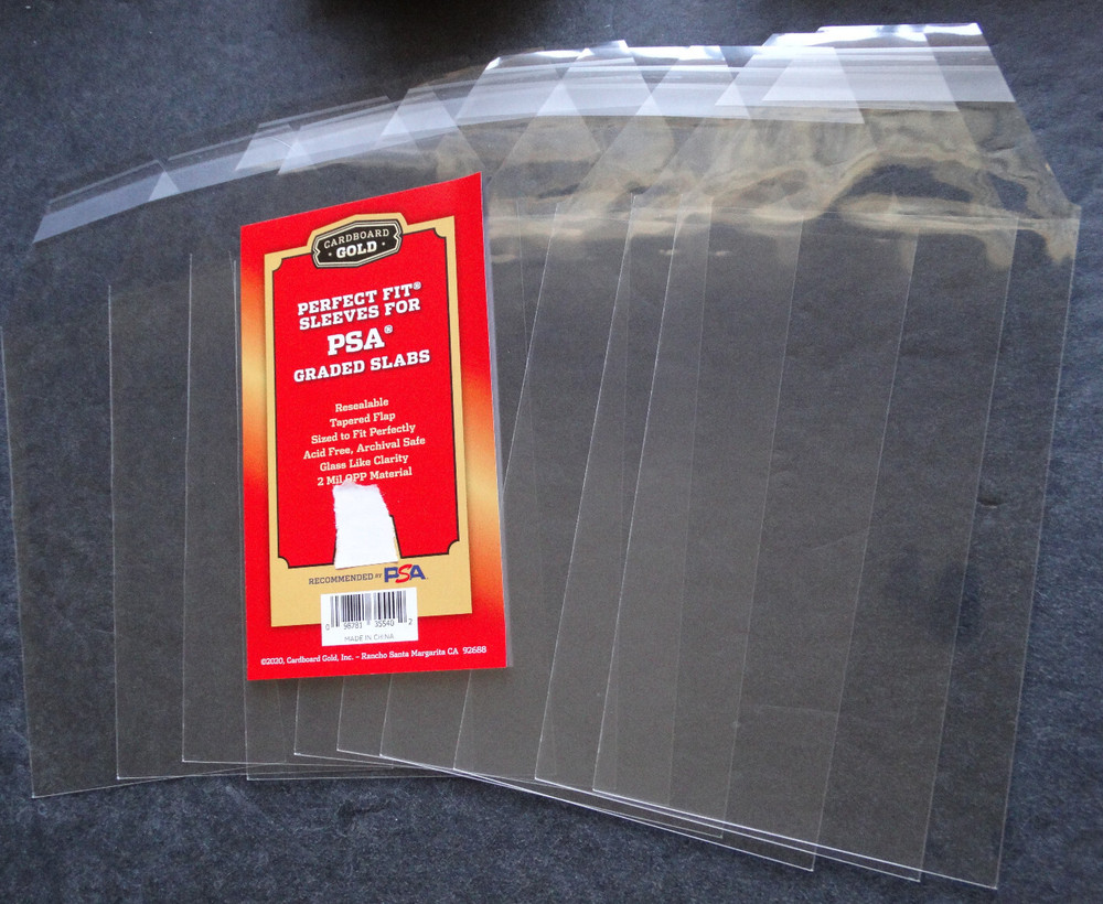 10 Loose Cardboard Gold Perfect Fit Sleeves for PSA No Logo’s Graded Slabs