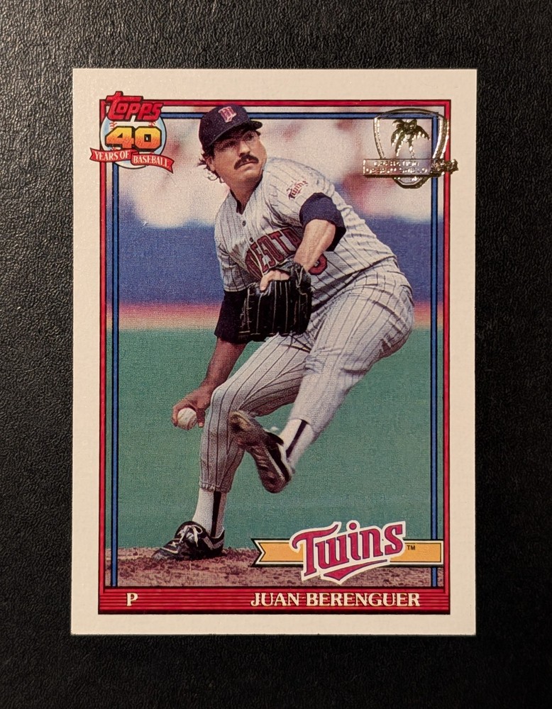 1991 Topps Baseball JUAN BERENGUER #449 Operation Desert Shield Minnesota Twins
