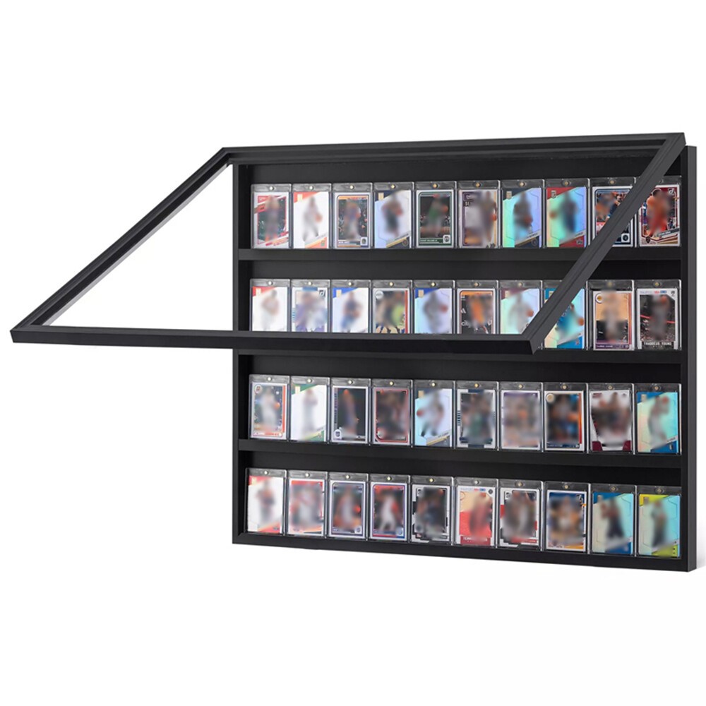 UV Protection 36 Graded Card Display Cabinet Sports Baseball Card Storage Case