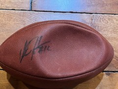 UNKNOWN SIGNED OAKLAND RAIDERS GAME USED WILSON PRO FOOTBALL (FROM EQUIP MANAGER