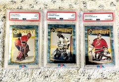 1994 TOPPS FINEST PATRICK ROY #30 + DOMINIK HASEK #43 + MARTIN BRODEUR #71 PSA 9