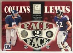 Ray Lewis Kerry Collins 2002 Donruss Elite Face 2 Face Game Worn Face Mask #/350