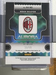 2023-24 Panini Obsidian Soccer Noah Okafor Aurora Auto /99 #AA-NO AC Milan (AAC)