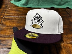 Anaheim Mighty Ducks Off White Plum New Era Fitted 7 3/4 Green Glow In The Dark