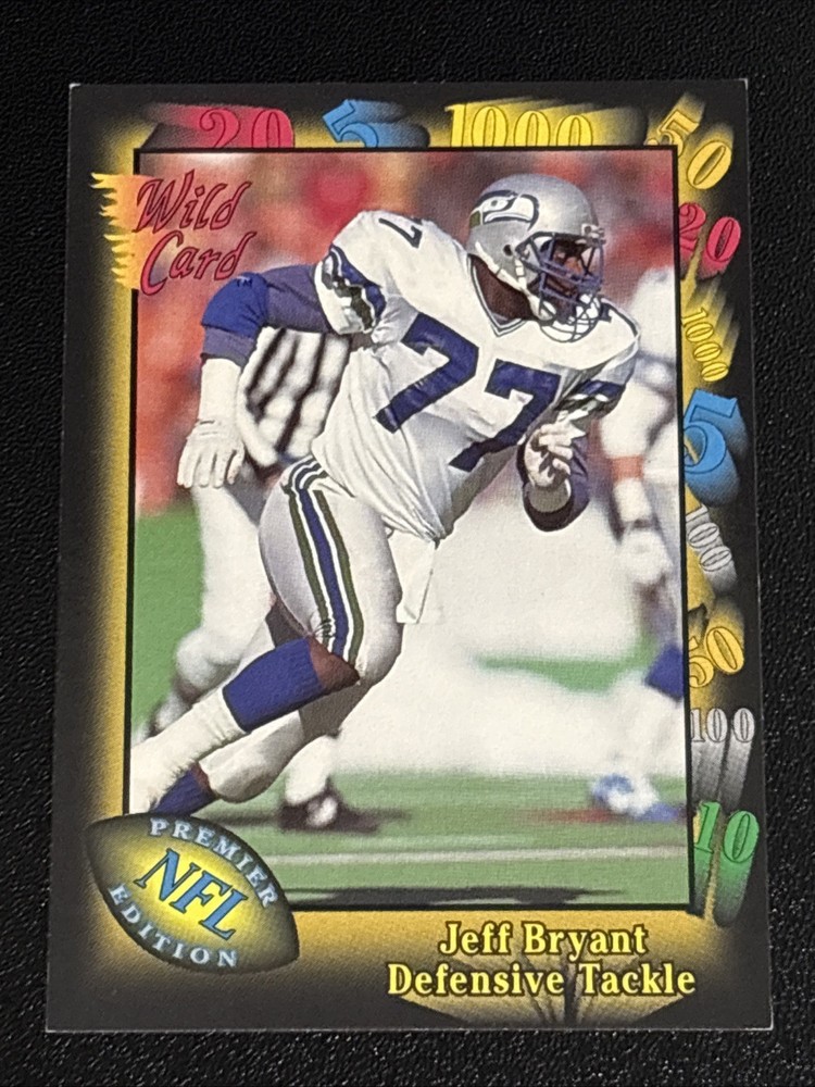 Football 1991 Wild Card Jeff Bryant Seattle Seahawks Defensive Lineman #12