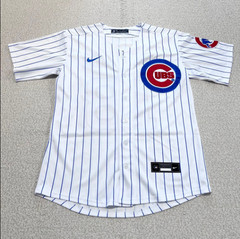 Pete Crow-Armstrong #4 Cubs White Stripe Cool Base Sewn Stitched Jersey.