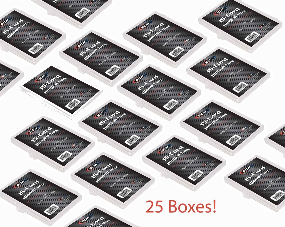 25 BCW Hinged Box For 15 Cards Baseball Basketball Magic Pokemon Fishing Tackle
