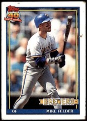 Mike Felder #44b 1991 Topps
