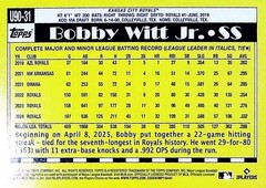2025 TOPPS UPDATE 1990 VARIATION U90-31 BOBBY WITT JR KANSAS CITY ROYALS