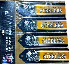 NFL 4 Pack 3D Ultradepth Bookmarks PITTSBURGH STEELERS School Supplies Reading