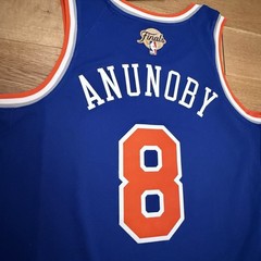 Large 48 | Nike New York Knicks OG Anunoby 8 Swingman Jersey w/ NBA Finals Patch