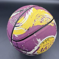 Vtg Spalding/LA LAKERS NBA Souvenir/Kid Toy Mini 7″ Basketball; Purple/Yellow
