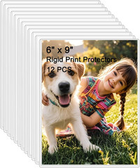 12-Pack 6″ x 9″ Clear Rigid Card Sleeves for Photos and Trading Cards