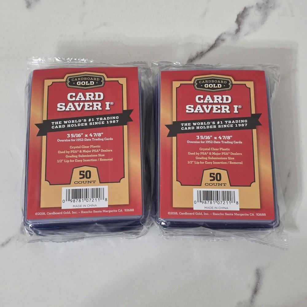 Cardboard Gold Card Saver I – Semi-Rigid Card Holders – 100 Count – PSA
