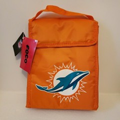 New Foco NFL Miami Dolphins Fan Small Insulated Tote Lunch Bag Cooler Orange NWT