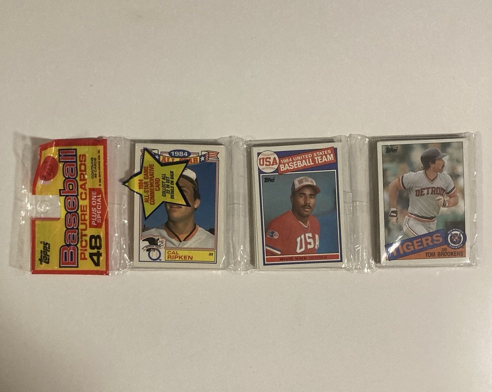 1985 Topps Baseball Rack Pack Ripken Jr On Top Schmidt On Back McGwire RC Chase