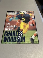 The Detroit news collector card the Heisman winner Charles Woodson. 10 1/2 X 13