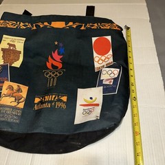 Atlanta OLYMPICS 1996 Commemorative Canvas Polyester Multi Visuals Zippered Bag