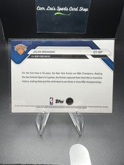 Jalen Brunson 2026 Topps NOW #C1-SP NY Knicks Championship Trophy SHORT PRINT