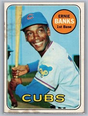1969 Topps – #20 Ernie Banks – HOF VG-EX *TEXCARDS*