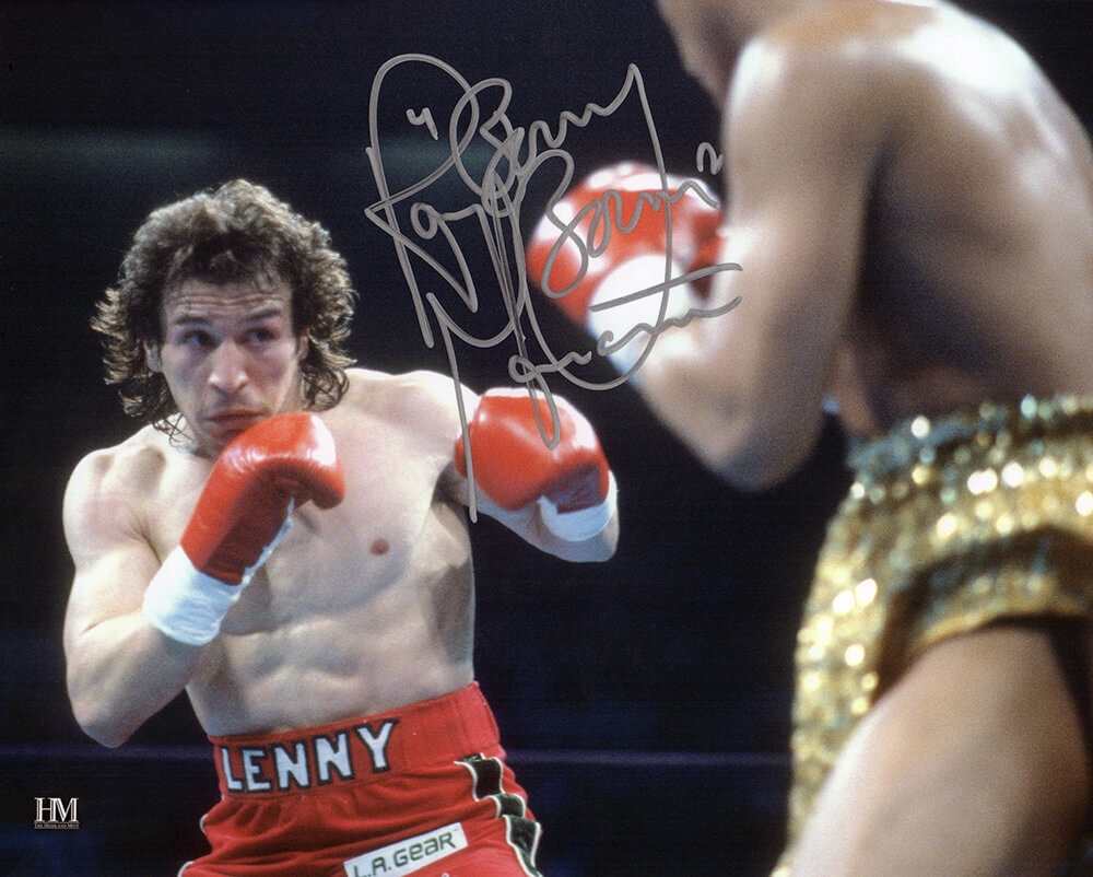Ray Mancini Signed Boxing Punching Action 8×10 Photo w/Boom Boom -(SCHWARTZ COA)
