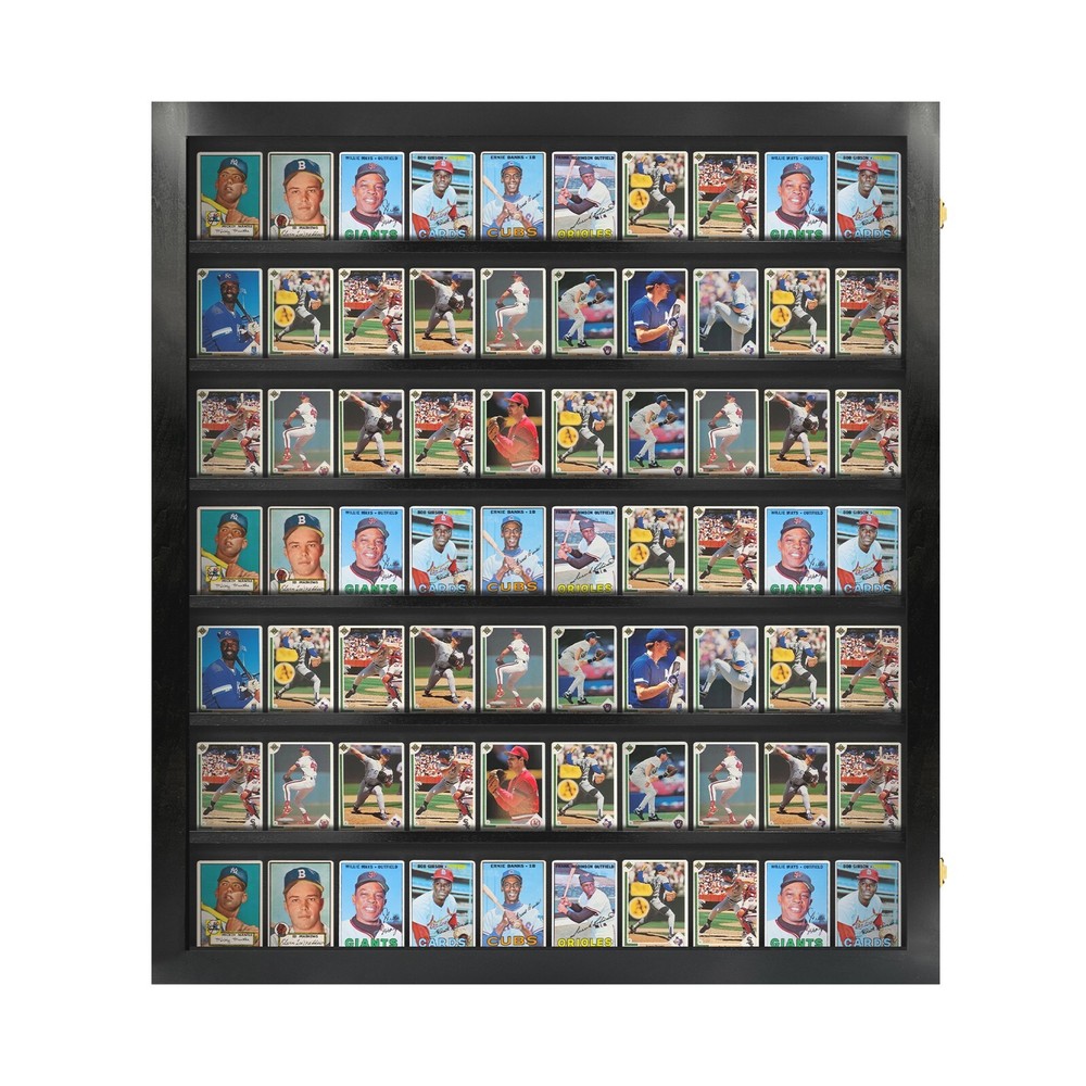 Card Display Case Deep Black Can Hold up to 60-74 non Graded Baseball Cards