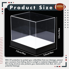 Acrylic Mini Helmet Display Case with LED Light 7.5 Inch Clear Adjustable Bright