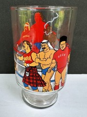 1985 Titan Sports WWF 32 Oz Tumbler Glass Andre Hulk Hogan Piper Sheik JYD Cup