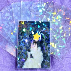 100 Pcs Laser Flashing Photocard Sleeves Holographic Card Sleeves for Trading…