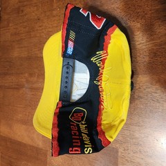 Vintage Ward Burton Hat Cap Snapback CAT Caterpillar Black Yellow Racing 90s
