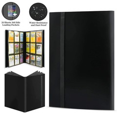 9 Pocket Card Binder Premium Zip Trading Card Binder Double Sided Pocket Binder