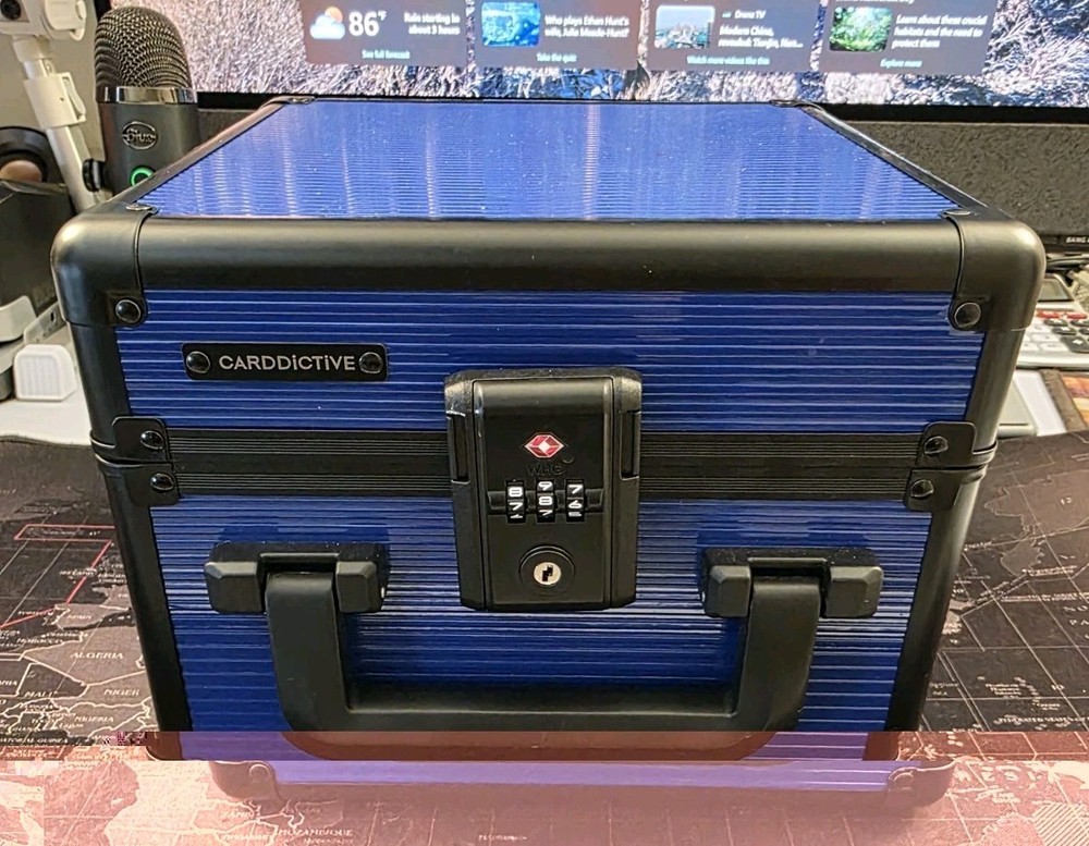 Carddictive Dual 2 Row Slab Carrying Case BLUE w/Combo Lock for PSA BGS Slabs