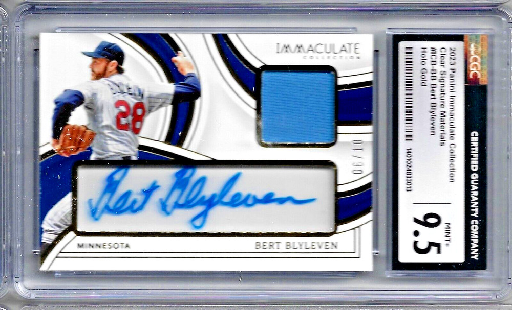 2023 Panini Immaculate Bert Blyleven Clear Signature Mater Auto CGC 9.5 Auto 10