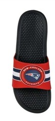 New England Patriots NFL Men’s Team Raised Logo Slip-on Sandals Slides: S-XL