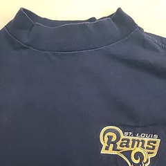 VTG ST LOUIS RAMS Shirt Navy Blue Long Sleeve St Louis Rams Mens Medium USA NFL