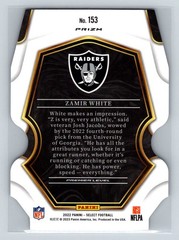 2022 Panini Select #153 Zamir White Black and Green Prizm Die Cut