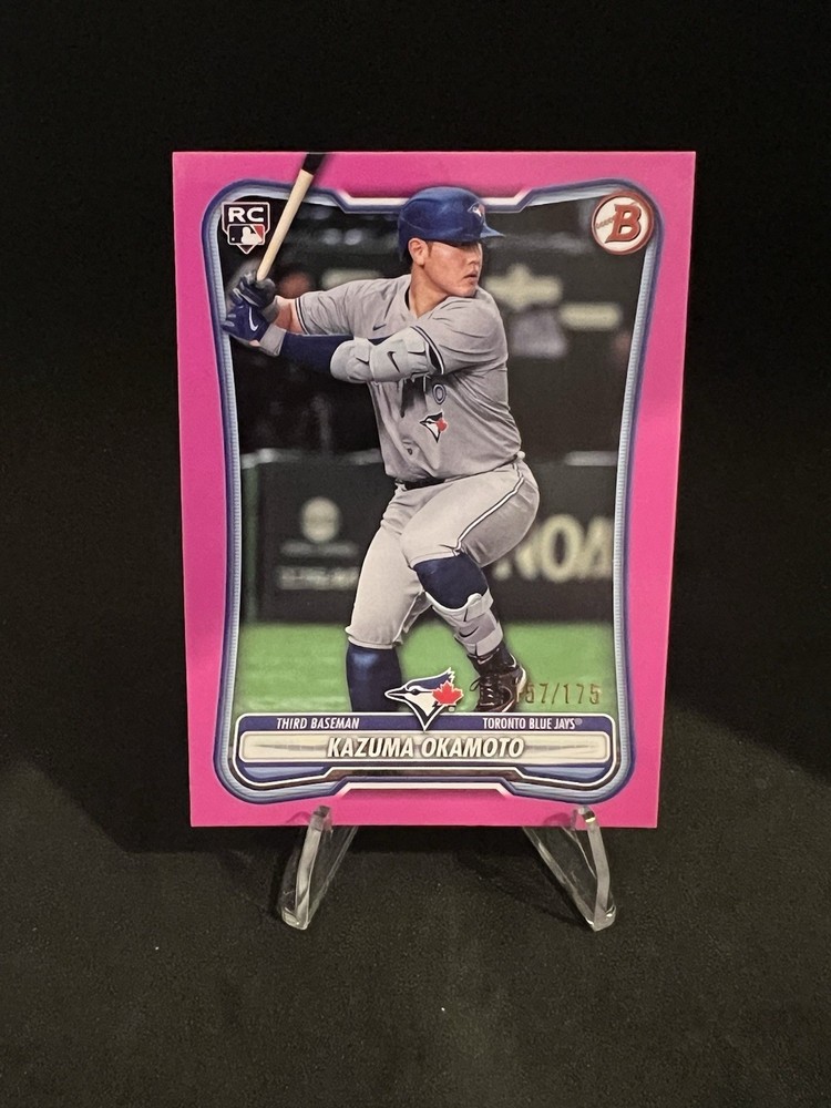 Kazuma Okamoto 2026 Bowman #28 Pink Paper /175 RC Rookie Card Blue Jays