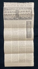 Original 1950’s Jai Alai Cuba Newspaper Article From Mir Estate