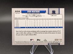 2026 Topps Series 2 #634 Ryan Weathers Blue Foil /150 Yankees