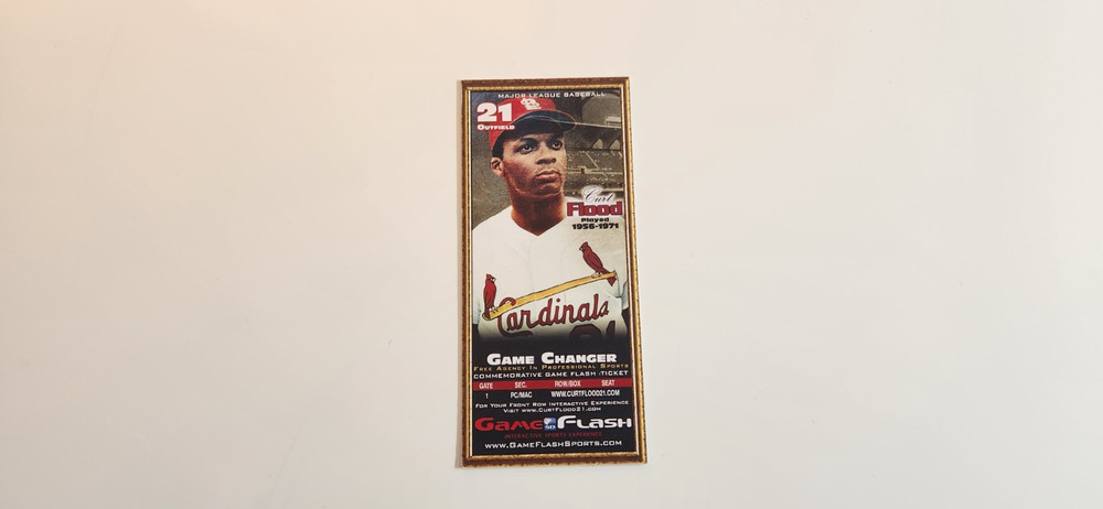 Curt Flood Game Changer Prototype card. See Description.