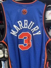 Autographed Stephon Marbury Authentic New York Knicks Reebok Jersey Size 48