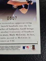 Geoff Jenkins 1998 Donruss Signature Millennium Marks Auto #0807
