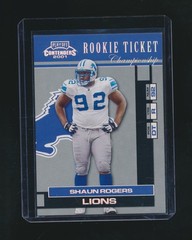 SHAUN ROGERS 2001 PLAYOFF CONTENDERS ROOKIE TICKET CHAMPIONSHIP RC 095/100 #176